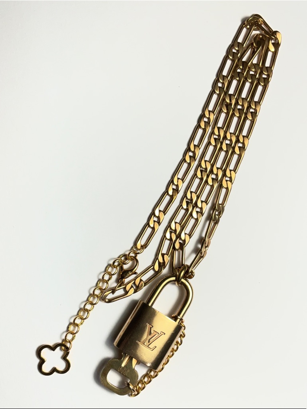 Authentic Louis Vuitton Brass Padlock and Key #309 put on a chain